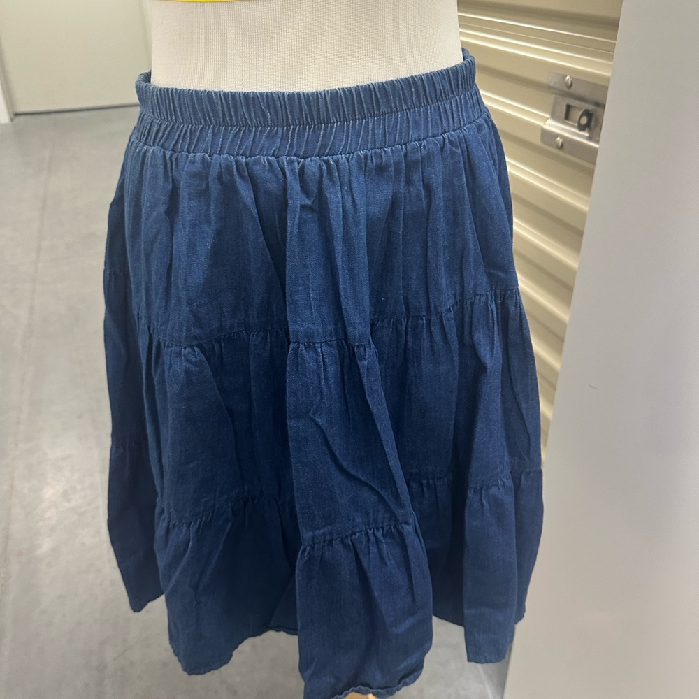 Vintage Tiered Denim Skirt